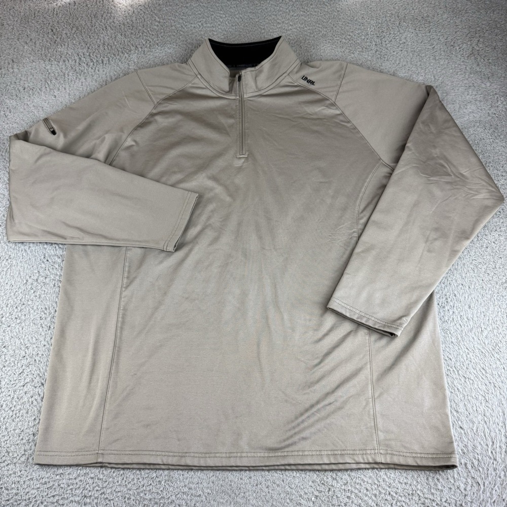 UNRL Elite Pullover Mens 3XL Athletic Fit 1/4 Zip White Sweater Performance